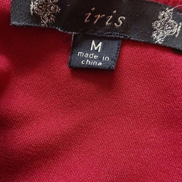 [Iris] Red Mini Dress with Imitation Pearl's  Size Medium Juniors - Picture 3 of 3